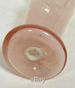 Victorian Art Glass Antique Pink & Vaseline Vase