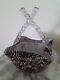 Victorian Art Glass Basket Deep Amethyst And Pink Colored Spatter