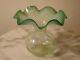 Victorian Art Glass Green Vaseline Opalescent Posy Vase Possibly Ladies Spittoon