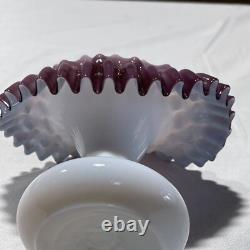 Victorian Art Glass Hobnail Jack in Pulpit Vase Plum Cased Purple