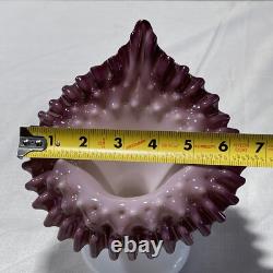 Victorian Art Glass Hobnail Jack in Pulpit Vase Plum Cased Purple
