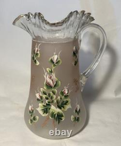 Victorian Art Glass Lemonade Set Fenton Style Victorian Art Glass Lemonade Set Fenton Style