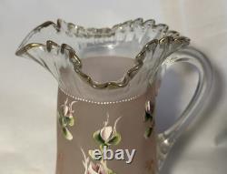 Victorian Art Glass Lemonade Set Fenton Style Victorian Art Glass Lemonade Set Fenton Style