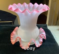 Victorian Art Glass Pink and Clear 2 Pc Fairy Lamp Candle Light 6 1/4 Inches Victorian Art Glass Pink and Clear 2 Pc Fairy Lamp Candle Light 6 1/4 Inches