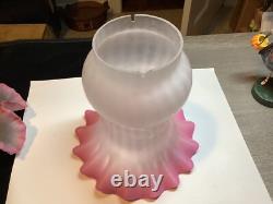 Victorian Art Glass Pink and Clear 2 Pc Fairy Lamp Candle Light 6 1/4 Inches Victorian Art Glass Pink and Clear 2 Pc Fairy Lamp Candle Light 6 1/4 Inches