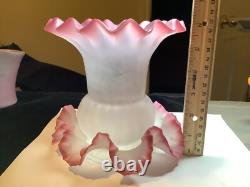 Victorian Art Glass Pink and Clear 2 Pc Fairy Lamp Candle Light 6 1/4 Inches Victorian Art Glass Pink and Clear 2 Pc Fairy Lamp Candle Light 6 1/4 Inches