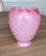 Victorian Art Glass Satin Diamond Pink Lamp Shade 2 1/8 Fitter Antique Rare