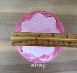 Victorian Art Glass Satin Diamond Pink Lamp Shade 2 1/8 Fitter Antique Rare