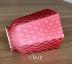 Victorian Art Glass Satin Diamond Red Lamp Shade 2.25 Fitter Antique Rare