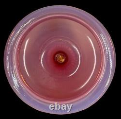 Victorian Art Glass Sculptural Pumpkin Pink Opalescent Hand Blown One Of Kind