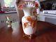 Victorian Art Glass Stevens & Williams Amber Footed Appled Flowers Ruffle Vase