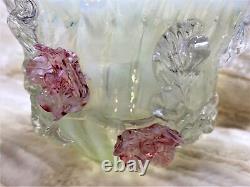 Victorian Art Glass Twist Handle Basket