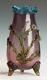 Victorian Art Glass Vase With Applied Flowers