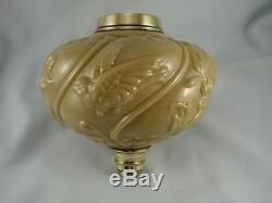 Victorian, Art Nouveau Birds & Foliate Design Deeply Moulded Glass Oil Lamp Font