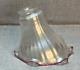 Victorian Art Nouveau Silver Glass Lamp Shade Bell Skirted Purple Rim 2.1'' Fit
