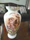 Victorian Bristol Glass Pictorial Portrait Handpainted Enameled Vase 12 Tall