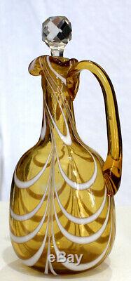 Victorian Blown Glass Cruet with Opalescent Drape circa 1900