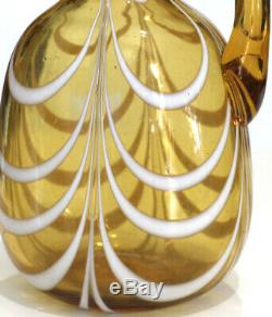 Victorian Blown Glass Cruet with Opalescent Drape circa 1900