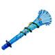Victorian Blue Glass Epergne Trumpet Vase Enamelled Flowers