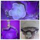 Victorian Bohemian Art Glass Basket Purple / Blue Fowlers / + Radium