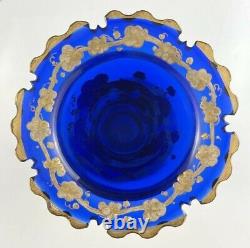 Victorian Bohemian Persian Blue Glass 8 3/4 Vase Made for Eastern Market