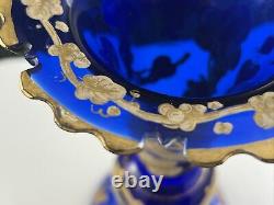 Victorian Bohemian Persian Blue Glass 8 3/4 Vase Made for Eastern Market