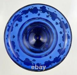 Victorian Bohemian Persian Blue Glass 8 3/4 Vase Made for Eastern Market