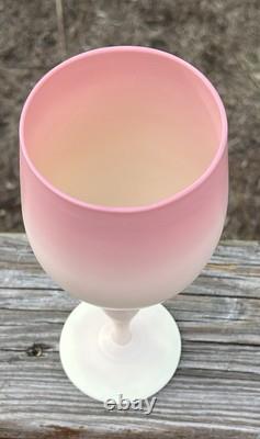 Victorian Burmese Art Glass Chalice 8 3/4 Goblet Amazing Color Victorian Burmese Art Glass Chalice 8 3/4 Goblet Amazing Color