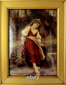 Victorian CRYSTOLEUM c. 1880 c. 1910. REVERSE OIL PAINTING on CONCAVE GLASS