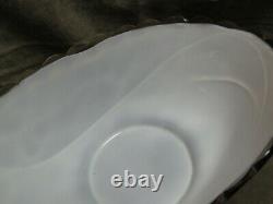 Victorian Cased White Transparent Amber Mottled Art Glass Bowl Vase Hand Made