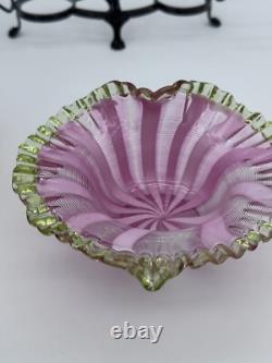 Victorian Condiment/ Relish Set/ Vaseline Glass Victorian Condiment/ Relish Set/ Vaseline Glass