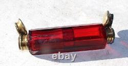 Victorian Cranberry / Ruby Art Glass Double End Smelling Salt Bottle