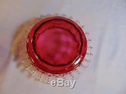 Victorian Cranberry withfilagree powder or Candy dish