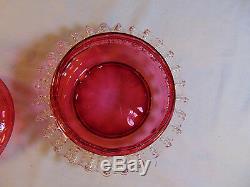 Victorian Cranberry withfilagree powder or Candy dish