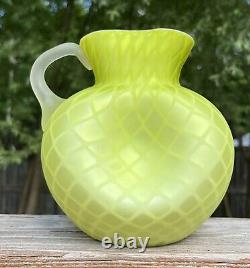 Victorian DQ MOP Satin Art Glass Jug Pitcher Webb, Mt Washington MINT