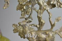 Victorian Epergne Art Glass bowls Figural Stag Austria