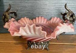 Victorian Fenton Ruffled Brides Basket