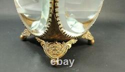 Victorian French Palais Royal Ormolu Beveled Thick Glass Jewelry Casket Box
