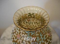 Victorian Fritz Heckert European Multicolor Corolene Art Glass Vase