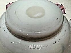 Victorian Hand Blown Hand Painted Crest Edge Brides Bowl 11 1/2