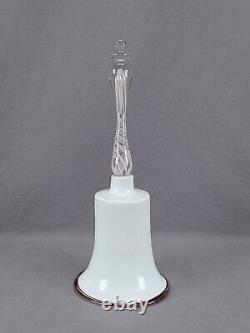 Victorian Hand Blown White Opaline Cranberry & White Swirl Glass Wedding Bell