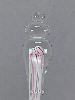 Victorian Hand Blown White Opaline Cranberry & White Swirl Glass Wedding Bell