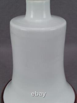 Victorian Hand Blown White Opaline Cranberry & White Swirl Glass Wedding Bell