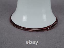 Victorian Hand Blown White Opaline Cranberry & White Swirl Glass Wedding Bell