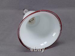 Victorian Hand Blown White Opaline Cranberry & White Swirl Glass Wedding Bell