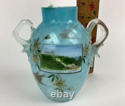 Victorian Herringbone MOP Satin Art Glass Vase