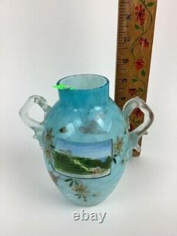 Victorian Herringbone MOP Satin Art Glass Vase