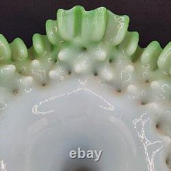 Victorian Jack in Pulpit Vase Dimpled Hand Blown Art Glass Antique Green White