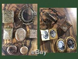 Victorian Jewelry Gold Mourning Brooch Photo Lockets Art Deco Mixed Lot 1900s