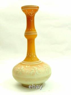 Victorian Lace Cameo art glass vase orange cut to satin Victorian Lace Cameo art glass vase orange cut to satin